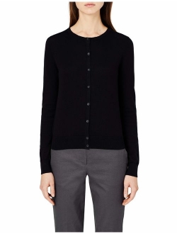 Meraki Women's Lightweight Cotton Crew Neck Cardigan Sweater