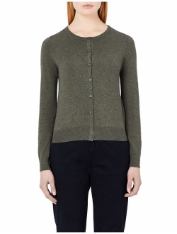 Meraki Women's Lightweight Cotton Crew Neck Cardigan Sweater