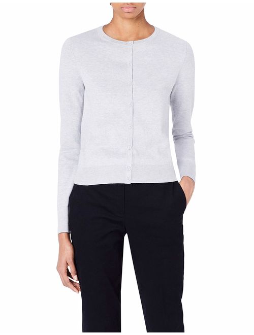 Meraki Women's Lightweight Cotton Crew Neck Cardigan Sweater