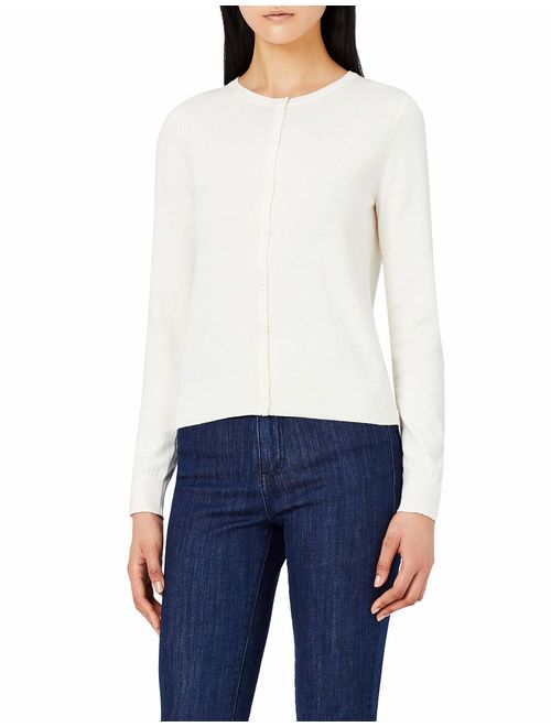 Meraki Women's Lightweight Cotton Crew Neck Cardigan Sweater