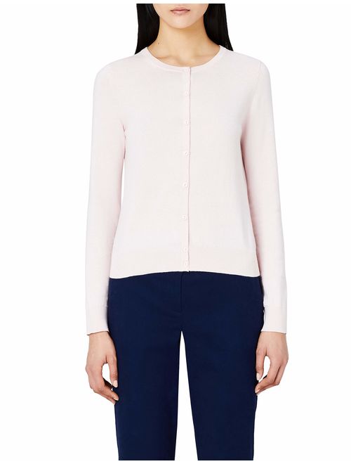 Meraki Women's Lightweight Cotton Crew Neck Cardigan Sweater