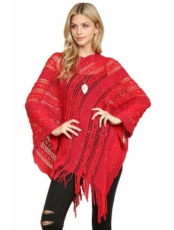 Bohemian Sequin Glitter Shawl Wrap Poncho - Kimono Cardigan, Sparkly Metallic Mesh Scarf, Open Knit Crochet Sweater Cape