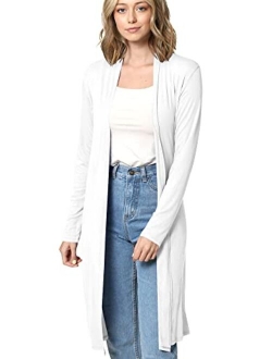 MBJ Womens Long Sleeve Open Front Long Cardigan - Made in USA