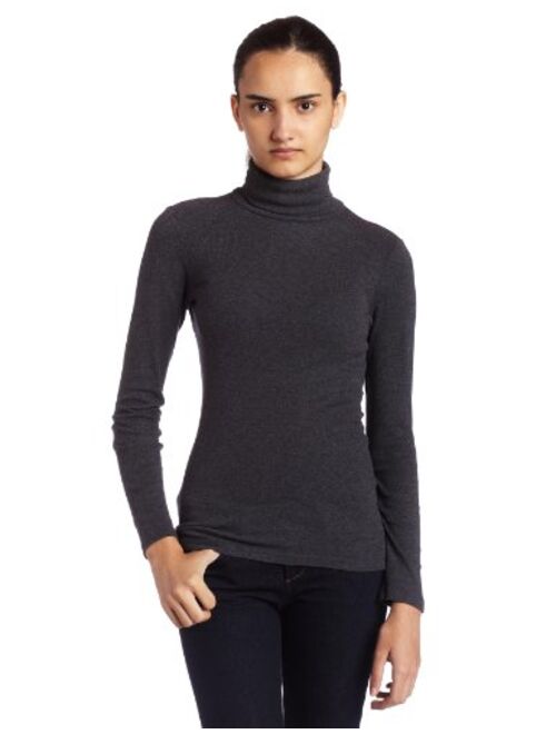 Splendid 1x1 Rib Long Sleeve Turtleneck Tee T-Shirt