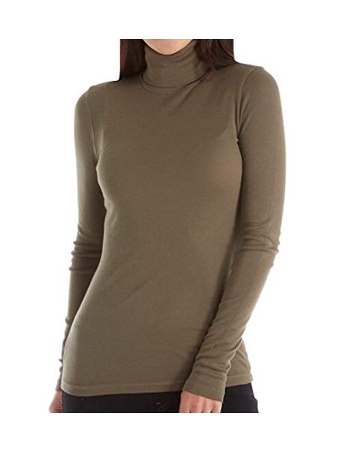 Splendid 1x1 Rib Long Sleeve Turtleneck Tee T-Shirt