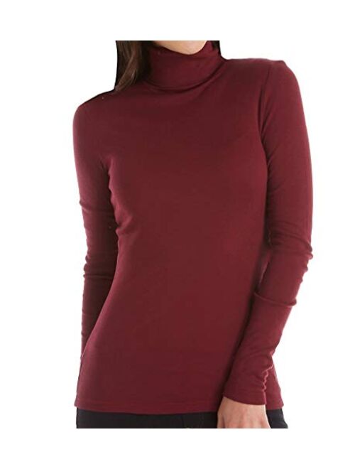 Splendid 1x1 Rib Long Sleeve Turtleneck Tee T-Shirt