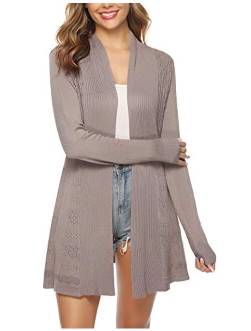 iClosam Women's Open Front Cardigan Long Sleeve Lightweight Knit Cardigan Sweater