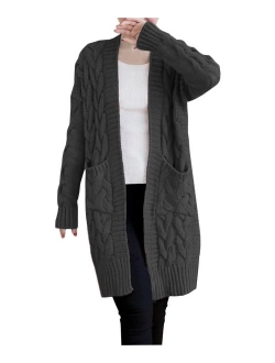 NUTEXROL Women's Open Front Long Sleeve Knit Think Cardigan Chunky Sweater Oversized Coat