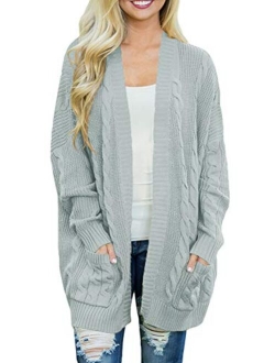 For G and PL Women Open Front Long Sleeve Sweater Cardigan Coat with Pocket