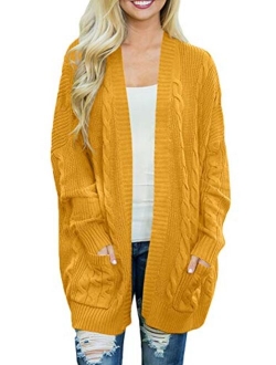 For G and PL Women Open Front Long Sleeve Sweater Cardigan Coat with Pocket