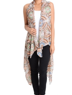 Triple9shop Women's Open Asymmetrical Hem Vest Cardigan