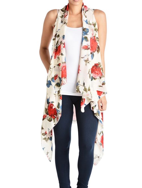 Triple9shop Women's Open Asymmetrical Hem Vest Cardigan