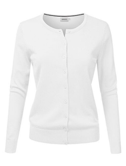 NINEXIS Women's Long Sleeve Button Down Soft Knit Cardigan Sweater