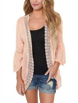 Camisunny Women Chiffon Printed Cardigan Kimono Robe Tops Beach Bikini Cover up Blouse