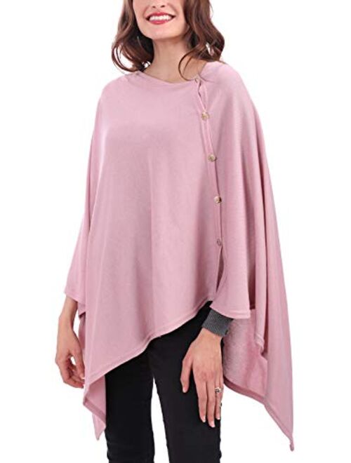 MissShorthair Plus Size Shawl for Women Lightweight, Knitted Poncho Shawl Wrap Cape