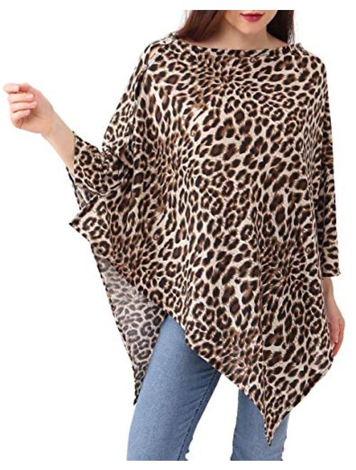 MissShorthair Plus Size Shawl for Women Lightweight, Knitted Poncho Shawl Wrap Cape