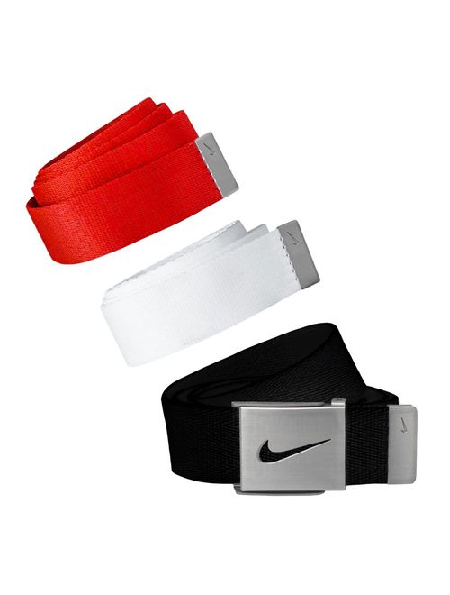 Nike Men's SG Silver-Tone Buckle with Three Interchangeable Belt Straps