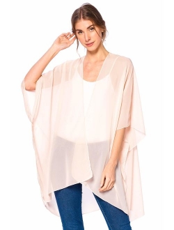 Modern Kiwi Solid Sheer Chiffon Kimono Cardigan