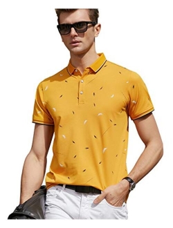 XTAPAN Men's Polo Shirt Casual Long Short Sleeve Classic Fashion Polo Cotton T Golf Sport Shirt