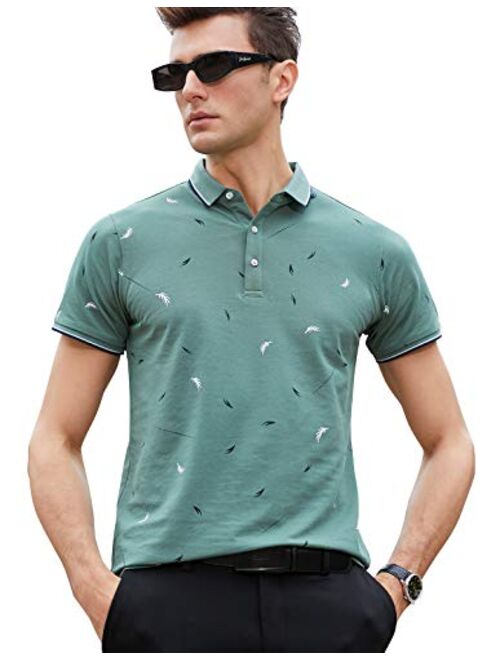 XTAPAN Men's Polo Shirt Casual Long Short Sleeve Classic Fashion Polo Cotton T Golf Sport Shirt