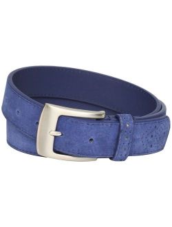 Men's 32mm Genuine Leather Belt With Perforated Tip and Keeper