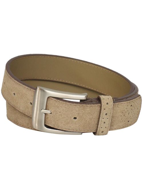 Stacy Adams Men's 32mm Genuine Leather Belt With Perforated Tip and Keeper