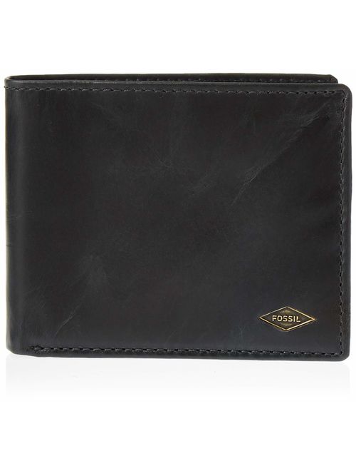 Fossil Men's Ryan Leather RFID Blocking Bifold Flip ID Wallet