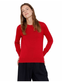 State Cashmere Essential Crewneck Sweater 100% Pure Cashmere Long Sleeve Pullover for Women