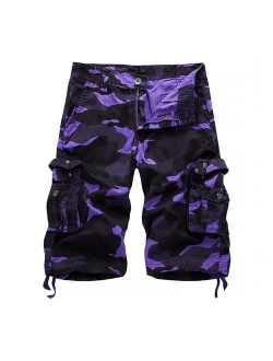 KEYBUR Relaxed Fit Outdoor Comouflage Camo Cargo Shorts for Men