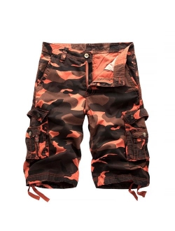 KEYBUR Relaxed Fit Outdoor Comouflage Camo Cargo Shorts for Men