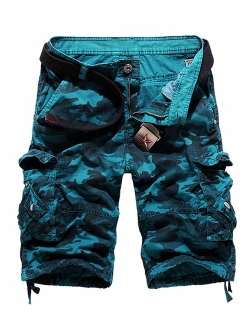 KEYBUR Relaxed Fit Outdoor Comouflage Camo Cargo Shorts for Men