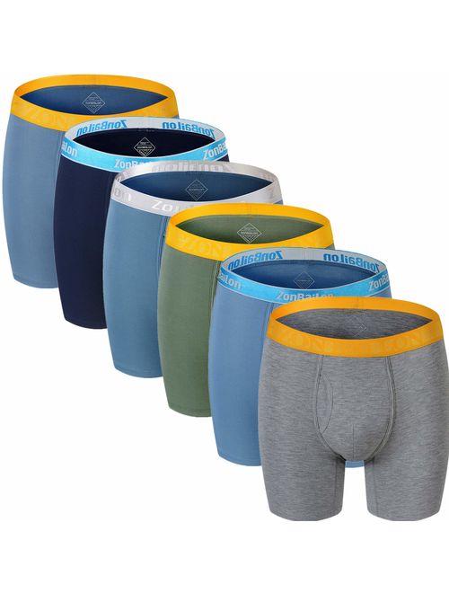 Men's Boxer Briefs Bamboo Big and Tall Underwear for Men Pack Long Leg Mens Underwear Boxer Briefs M L XL XXL XXXL