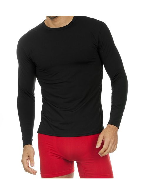 Thermajohn Mens Ultra Soft Thermal Shirt - Compression Baselayer Crew Neck Top - Fleece Lined Long Sleeve Underwear T Shirt