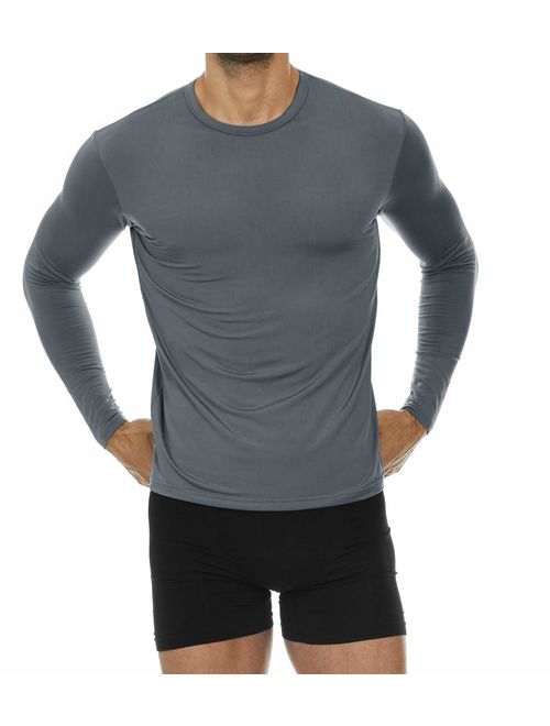 Thermajohn Mens Ultra Soft Thermal Shirt - Compression Baselayer Crew Neck Top - Fleece Lined Long Sleeve Underwear T Shirt