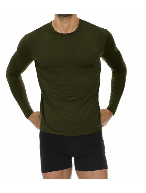 Thermajohn Mens Ultra Soft Thermal Shirt - Compression Baselayer Crew Neck Top - Fleece Lined Long Sleeve Underwear T Shirt