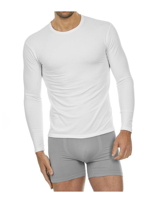 Thermajohn Mens Ultra Soft Thermal Shirt - Compression Baselayer Crew Neck Top - Fleece Lined Long Sleeve Underwear T Shirt