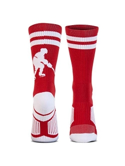 ChalkTalkSPORTS Hockey Half Cushioned Crew Socks | Hockey Player | Multiple Colors