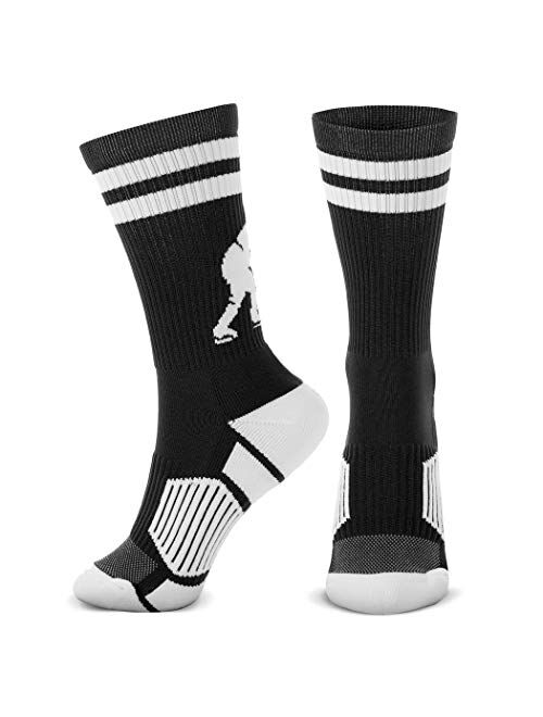 ChalkTalkSPORTS Hockey Half Cushioned Crew Socks | Hockey Player | Multiple Colors