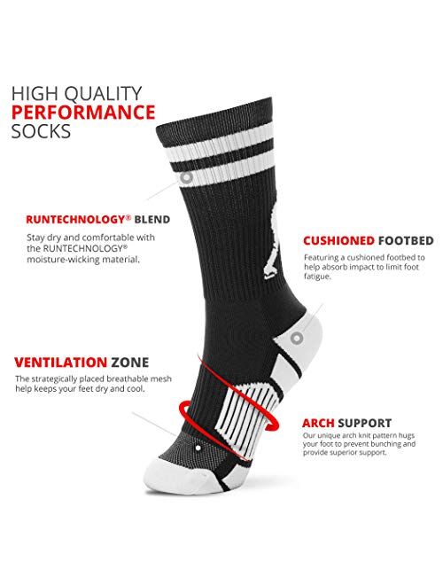 ChalkTalkSPORTS Hockey Half Cushioned Crew Socks | Hockey Player | Multiple Colors