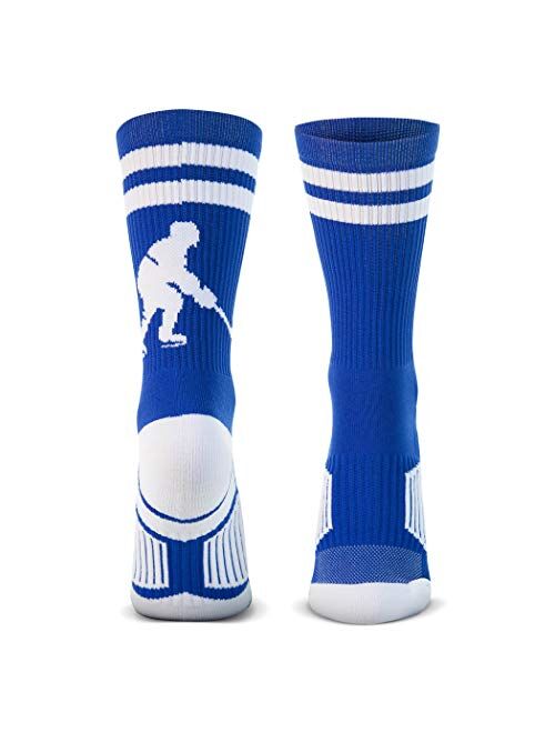 ChalkTalkSPORTS Hockey Half Cushioned Crew Socks | Hockey Player | Multiple Colors