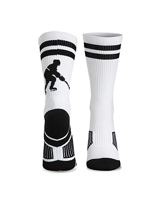 ChalkTalkSPORTS Hockey Half Cushioned Crew Socks | Hockey Player | Multiple Colors