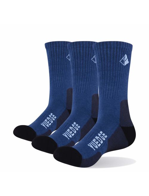 YUEDGE Men's Cushion Cotton Crew Socks Outdoor Sports Golf Workout Athletic Hiking Socks