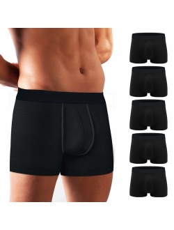 Mens Boxer Briefs 5 Pack No Ride-up Comfortable Breathable Cotton Sport Short Leg Underwear