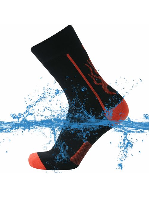 SuMade 100% Waterproof Socks, Unisex Breathable Outdoor Dry Fit Moisture Wicking Hiking Cycling Skiing Crew Socks