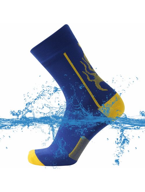 SuMade 100% Waterproof Socks, Unisex Breathable Outdoor Dry Fit Moisture Wicking Hiking Cycling Skiing Crew Socks