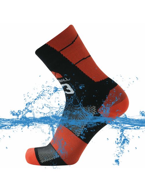 SuMade 100% Waterproof Socks, Unisex Breathable Outdoor Dry Fit Moisture Wicking Hiking Cycling Skiing Crew Socks