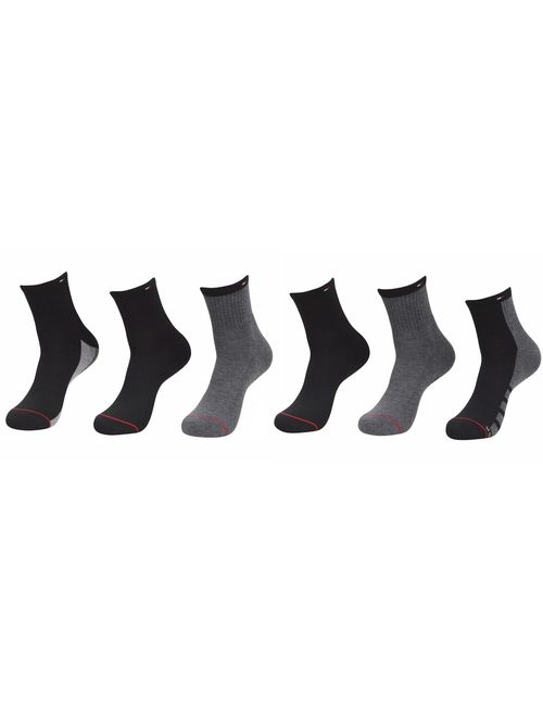 Tommy Hilfiger Men's 6 Pack Basic Sport Quarter Sock