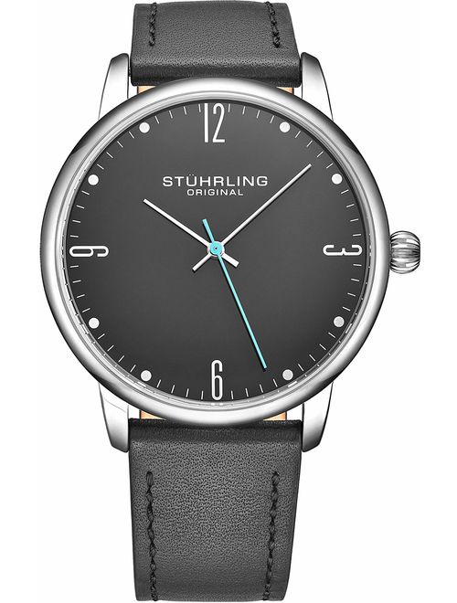 Stuhrling Original Mens Watch Calfskin Leather Strap - Dress + Casual Design - Analog Watch Dial with Date, 3997Z Watches for Men Collection