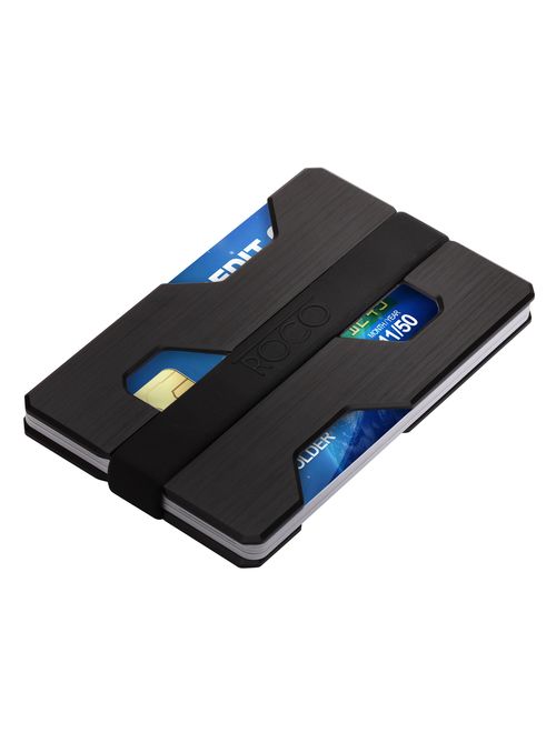 ROCO MINIMALIST Aluminum Slim Wallet RFID BLOCKING Money Clip - Futuristic Design