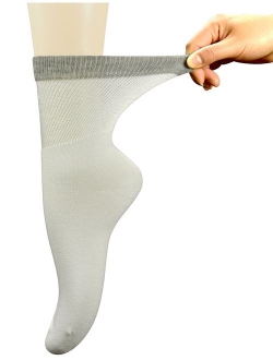 Yomandamor Womens Bamboo Diabetic Crew Socks With Seamless Toe,6 Pairs Size 9-11